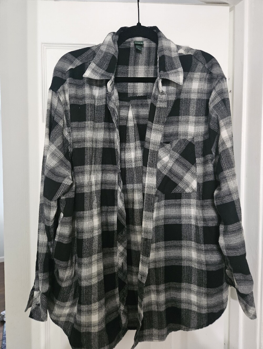 Wild Fable Black and White Plaid Flannel Shirt